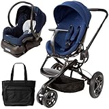 Quinny CV078BFP Moodd Stroller Travel system with diaper bag and car seat - Blue Reliance