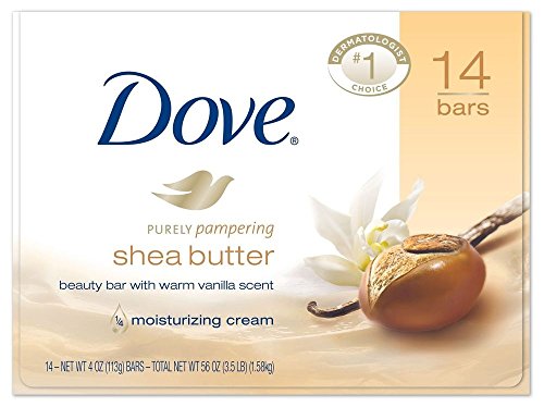 Dove Purely Pampering Shea Butter Warm Vanilla Scented Beauty Bar - 14 Bars