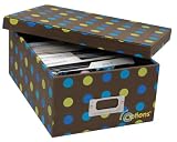 Creative Options Soft Sided 700-750 Photo Organizer File Box Chocolate Multi-Dot 11.25L x 8.125W x 4.5H