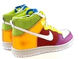 New Nike Dunk High Premium Rainbow Gold/White/Pink/Red Fashion Women Sneakers Shoes