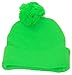 BWH Quality Bright Neon Cuffed Hat W/Large Pom Pom (One Size)(Fits Large Heads)