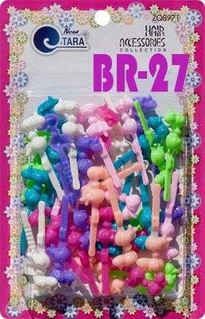 Tara Girls Self Hinge Plastic Bow Hair Barrettes 42 Pieces Selection (Mixed Colors)