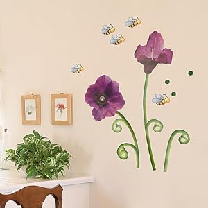 Bees  Flowers - Large Wall Deca