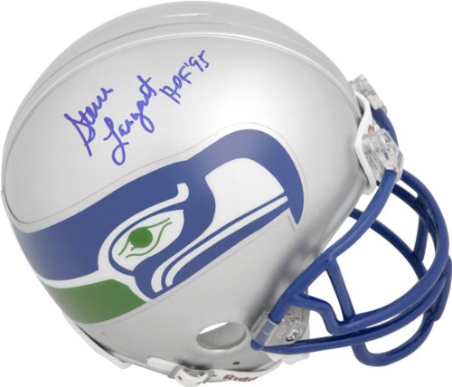 Steve Largent Seattle Seahawks Autographed Mini Helmet with HOF Inscription
