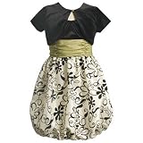 Bonnie Jean TWEEN GIRLS 7-16 GREEN SEQUIN FLOWER NECKLINE SUNBURST PLEAT TRAPEZE Special Occasion Wedding Flower Girl Easter Party Dress