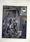 1875 LONDON EAST-END SACK-MAKING STREET-LAMP LADIES