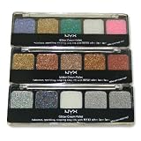 NYX Cosmetics Glitter Cream Palette Glitter Makeup For Eyes, Face, Lips, 3pc Set GCP04, GCP05, GCP06 (total 15 colors)