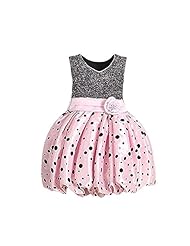 Girls Bubble Dress Cotton Polka Dot Print Sleeveless  Dress