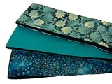 Skinny Headbands, Gold Outlined Daisies, Gold Splashed Aqua Batik, Solid Turquoise Set Of 3 Beautiful Skinny Headbands