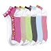 Lot Of 3 Pairs Womens I Love U Anklet Ped Socks (9-11)