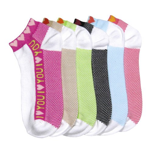 Lot Of 3 Pairs Womens I Love U Anklet Ped Socks (9-11)