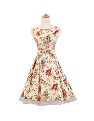 General Print Vintage Sleeveless Cotton Evening Dress/Prom Dress/Wedding Party Dress 