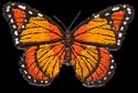 Beautiful Red, Orange & Black Monarch Butterfly - Embroidered Iron On or Sew On Patch