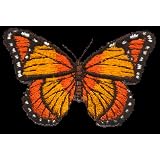 Beautiful Red, Orange & Black Monarch Butterfly - Embroidered Iron On or Sew On Patch ~ Square Deal Recordings...