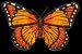 Beautiful Red, Orange & Black Monarch Butterfly - Embroidered Iron On or Sew On Patch