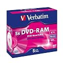 Verbatim DVD-RAM Rohlinge 4,7GB 5x Jewel Case 5er Pack kratzfest