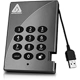 Apricorn Aegis Padlock 500 GB USB 2.0 256-bit Encrypted Portable External Hard Drive A25-PL256-500 (Grey)