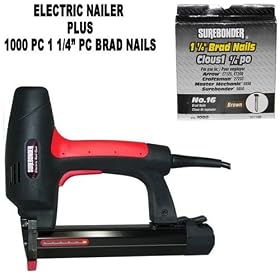Surebonder 5950 Electric Nail Gun With Case and 1000pc 1 1/4″ Brad Nails