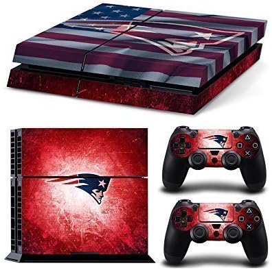 Sony PlayStation 4 Skin Decal Sticker Set - NFL New England Patriots (1 Console Sticker + 2 Controller Stickers)