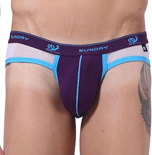 ZIHAN Men's Breathable Stretch Hip Briefs Medium Purple