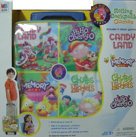 Childrens Toyshop  Toys : Milton Bradley Rolling Backpack with 4 Games Candy Land and more