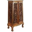 Handmade Asian Furniture - 50" Flower Vines Storage Cabinet - Natural Finish