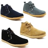 New Mens 2 Eyelet Genuine Suede Desert Ankle Boots Size UK 7-12