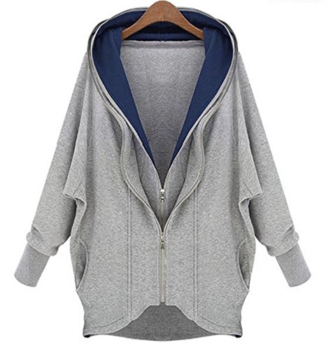 パーカー トレーナー フード ダブル ジップ ドルマン パーカー 長袖 フーディ ルームウェア 部屋着 にも グレー (オリジナル・ブレスレットとサシェセット)