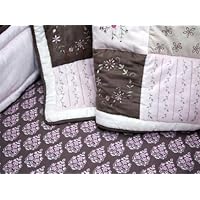 Kids Line Julia Fitted Sheet, Pink/Maroon