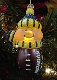3.5 NCAA Michigan Wolverines Lighted Snowman Christmas Ornament