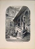 Courtyard Rathhaus Basel Antique Print Fine Art Swiss