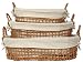 Willow Oval Trays With Cotton Liners Set / 3, Large=23 1/2"L x 6 3/4"H x 15 3/4"W