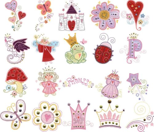 Brother Embroidery Card GLITZ PRINCESS APPLIQUES