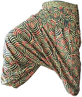 The Weavers Bohemian Spiral Printed Harem Unisex (Mehndi)