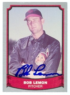 Bob Lemon Autographed/Hand Signed MLB Baseball Card (Cleveland Indians) 1988 Pacific Baseball Legend