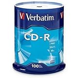 Verbatim 700 MB 52x 80 Minute Branded Recordable Disc CD-R, 100-Disc Spindle 94554