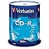 Verbatim 700 MB 52x 80 Minute Branded Recordable Disc CD-R, 100-Disc Spindle 94554