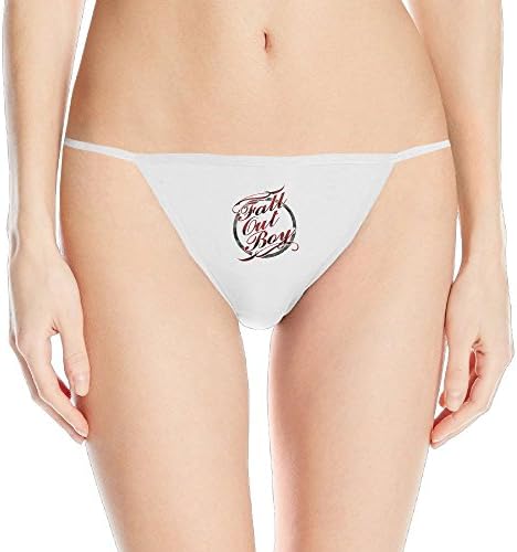 Fall Out Boy Typography Women's White G String Panties Thong