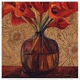 IMAGE OF Orange Lilies Beautiful MUSEUM WRAP CANVAS Print with Added BRUSHSTROKES Shelly Bartek 13x13