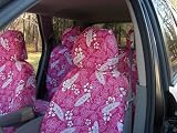 Shear Comfort Custom Ford Transit Connect Seat Covers - FRONT ROW: Buckets w/ Adjustable Headrests and Drivers Side Inner Arm (2010-2011) - Hawaiian Pink