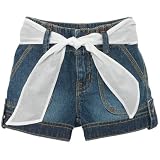 sash denim shorts