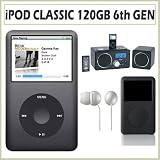 Apple iPod Classic 120GB 6th Generation VIDEO/MP3 Player in Black with Jensen Docking System Deluxe Accessory Kit