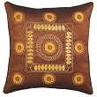 EXP Decorative Handmade Cushion Cover / Pillow Sham With Gold Stitch Design - Brown