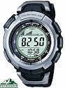 Casio Pathfinder Triple Sensor Multi-Band Atomic Tough Solar with Thermometer, Barometer and Altimeter and Digital Compass Men's Slim Watch PAW1300-1V