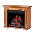 Lancaster Wall Mantle Electric Fireplace - Antique Oak Finish