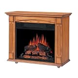 Lancaster Wall Mantle Electric Fireplace - Antique Oak Finish