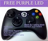 Xbox 360 Modded Controller 10 Mode Rapid Fire Wireless with Purple LED for Black Ops