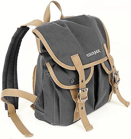 Courser professional waterproof canvas shoulders camera DSLR bag Backpack - Grey 1 Free small bag