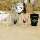 NBA Houston Rockets 4-Pack Enhanced High-Definition Design Shot Glass Set