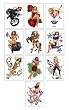 Pin-up Girl Tattoos - Set of 10